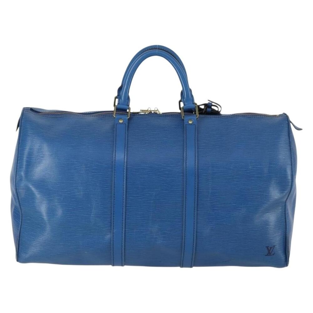 Louis Vuitton Epi Keepall 50 Travel Bag Blue